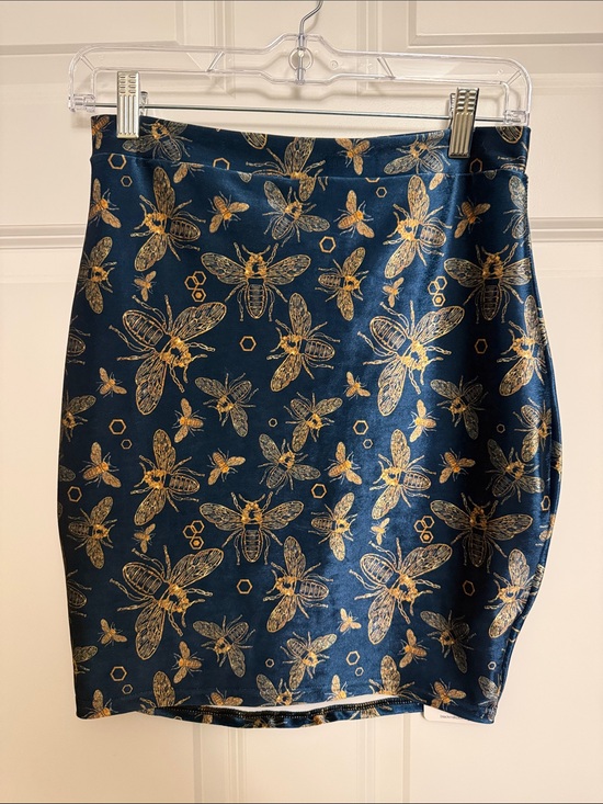 Blackmilk Dresses & Skirts - Blackmilk Sample Sale Velvet Bee Bodycon Mini Skirt
